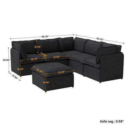 Luna Slim Arm Sofa Set
