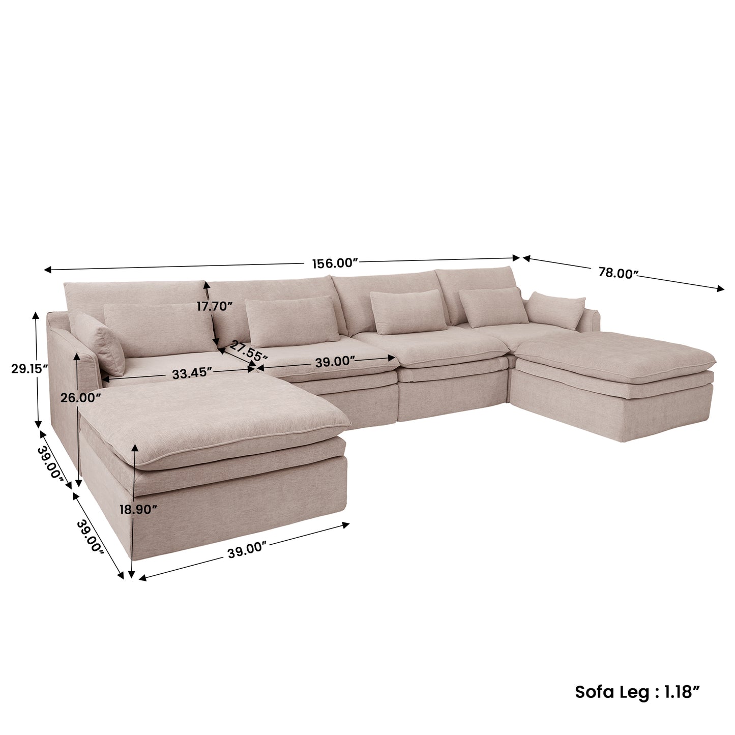 Jemma Track Arm Sofa Set