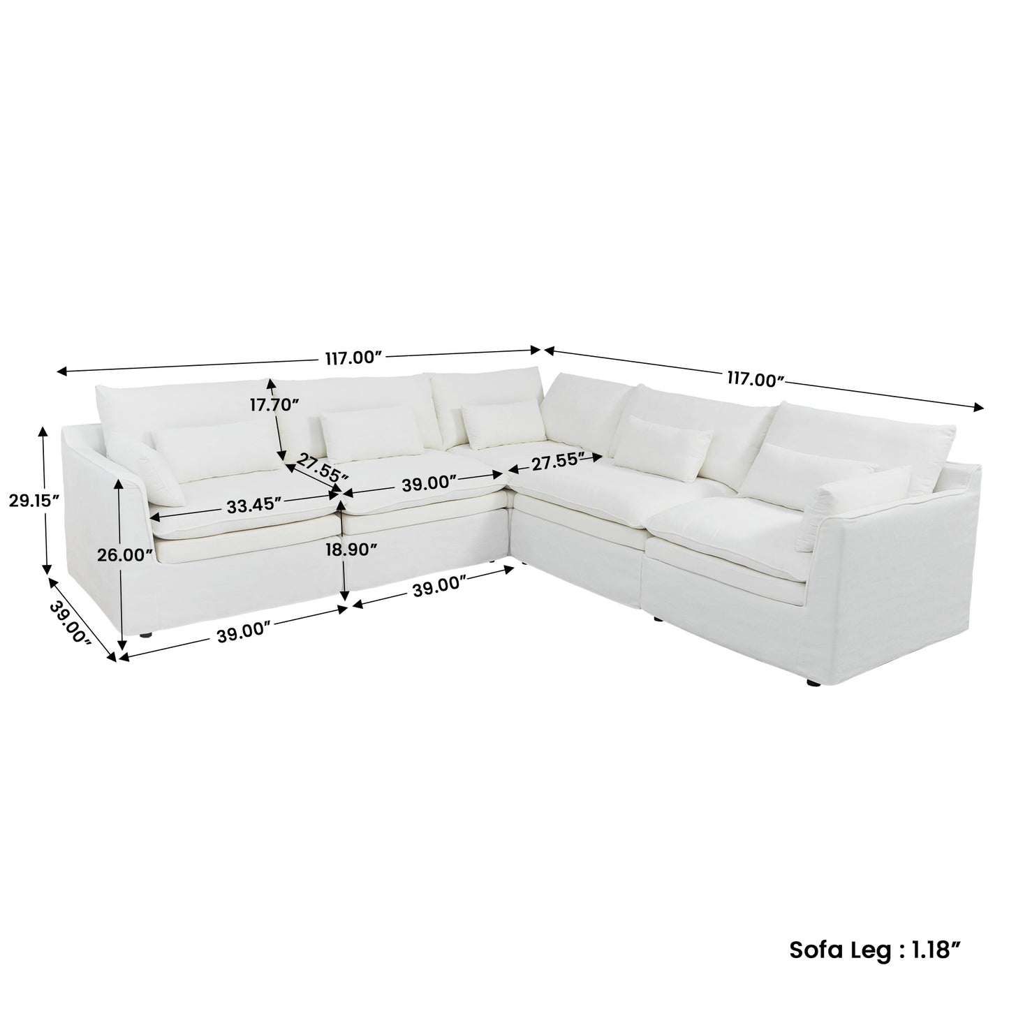 Jemma Track Arm Sofa Set