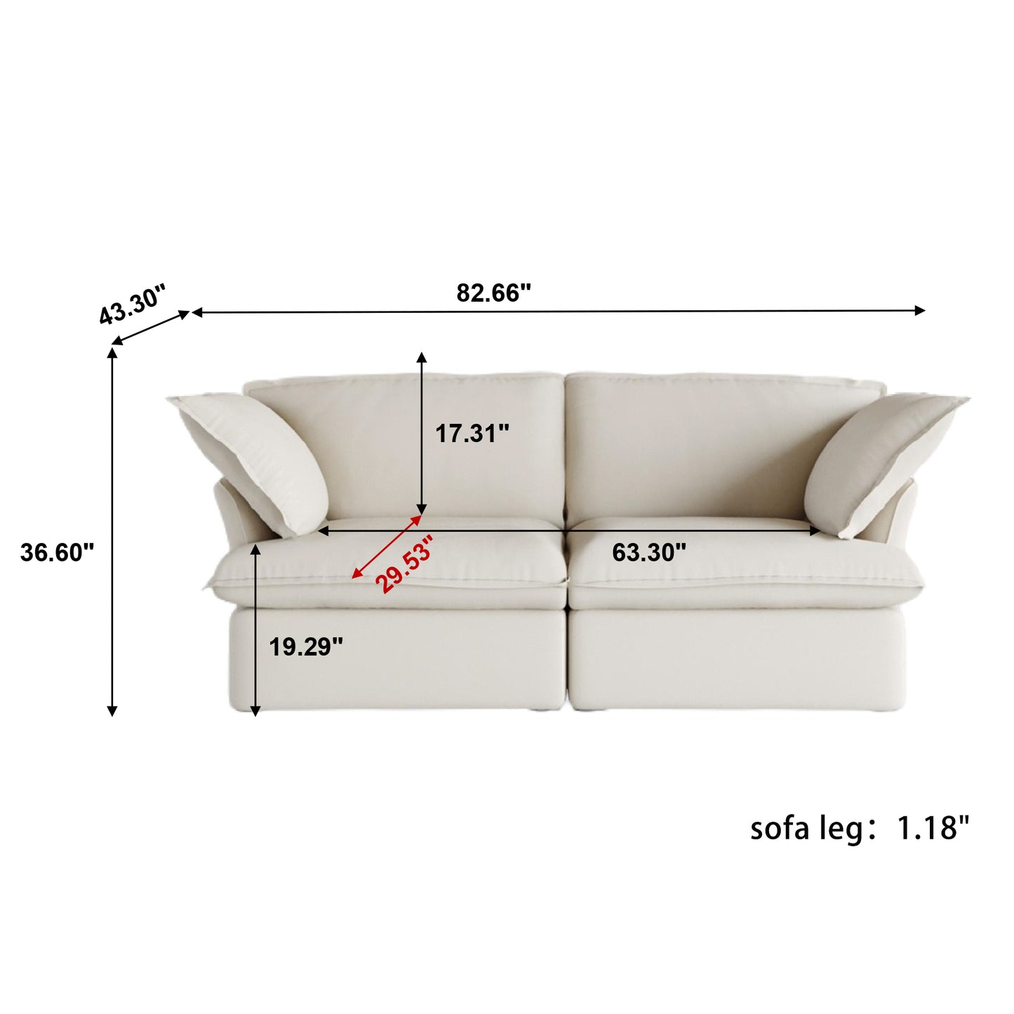 Anora Flare Arm Sofa