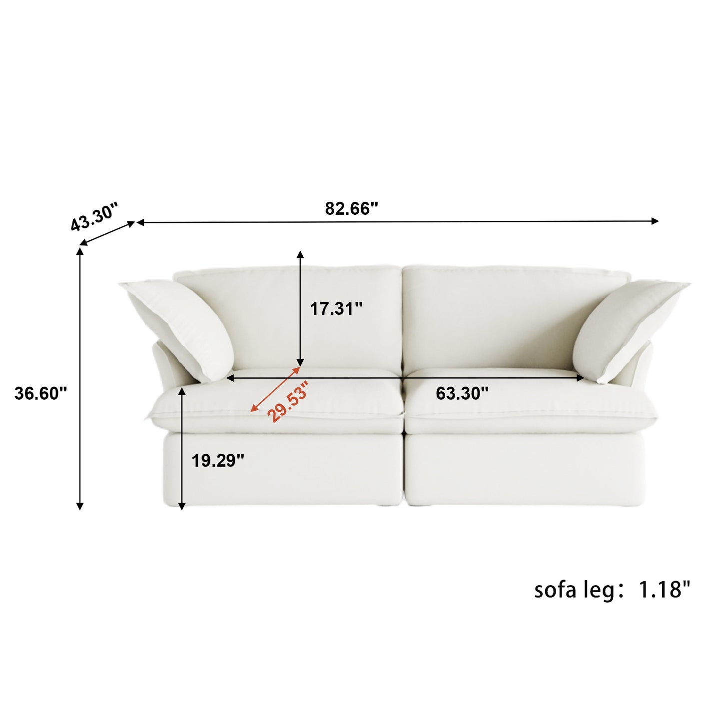 Anora Flare Arm Sofa