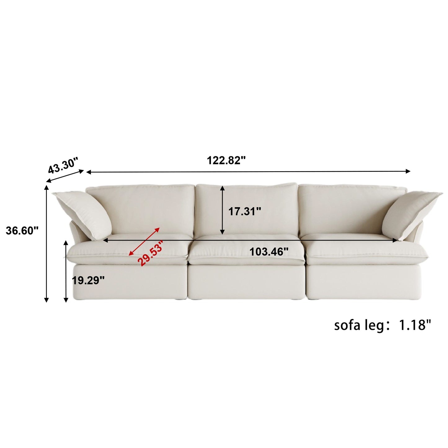 Anora Flare Arm Sofa