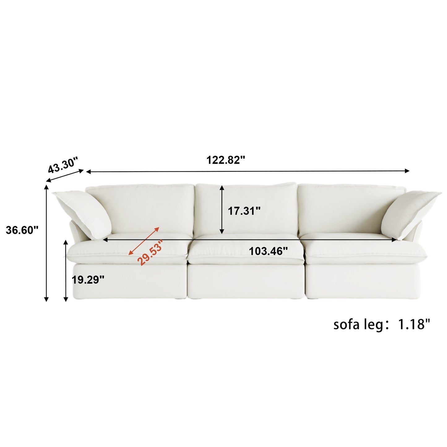 Anora Flare Arm Sofa