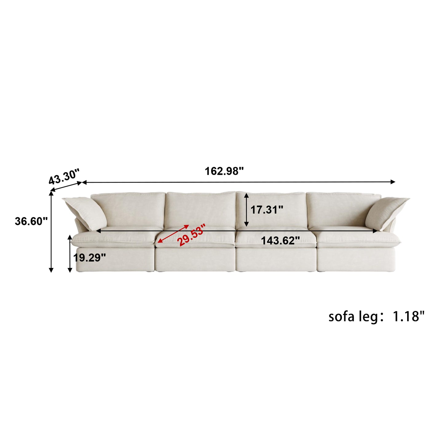 Anora Flare Arm Sofa