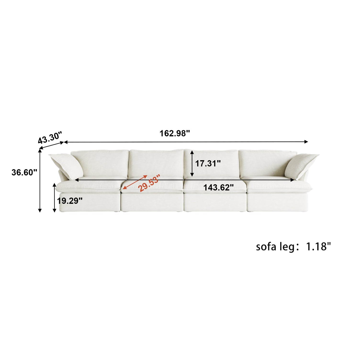 Anora Flare Arm Sofa