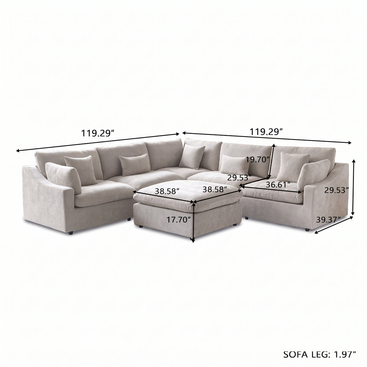 Aden Slope Arm Sofa