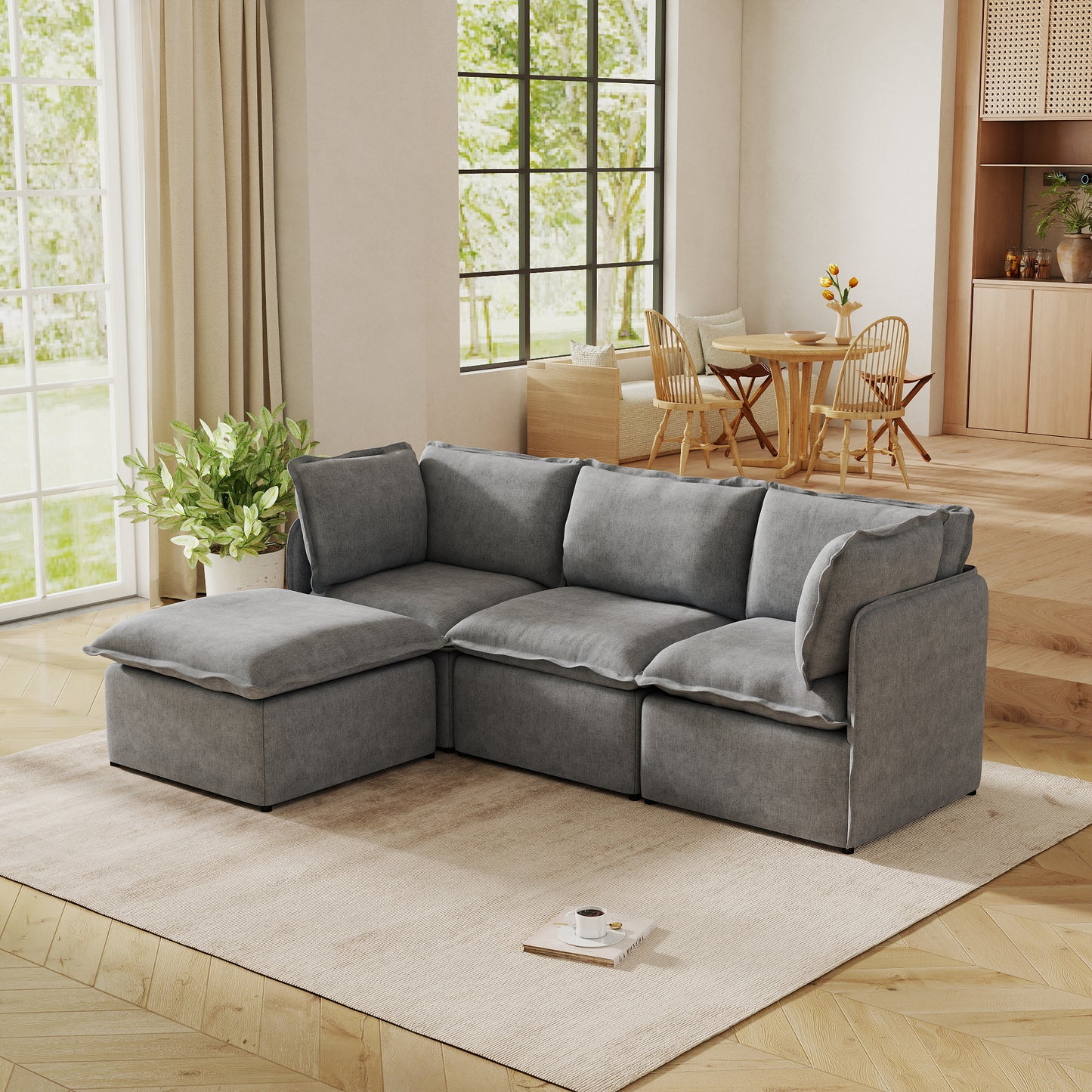 Luna Slim Arm Sofa Set