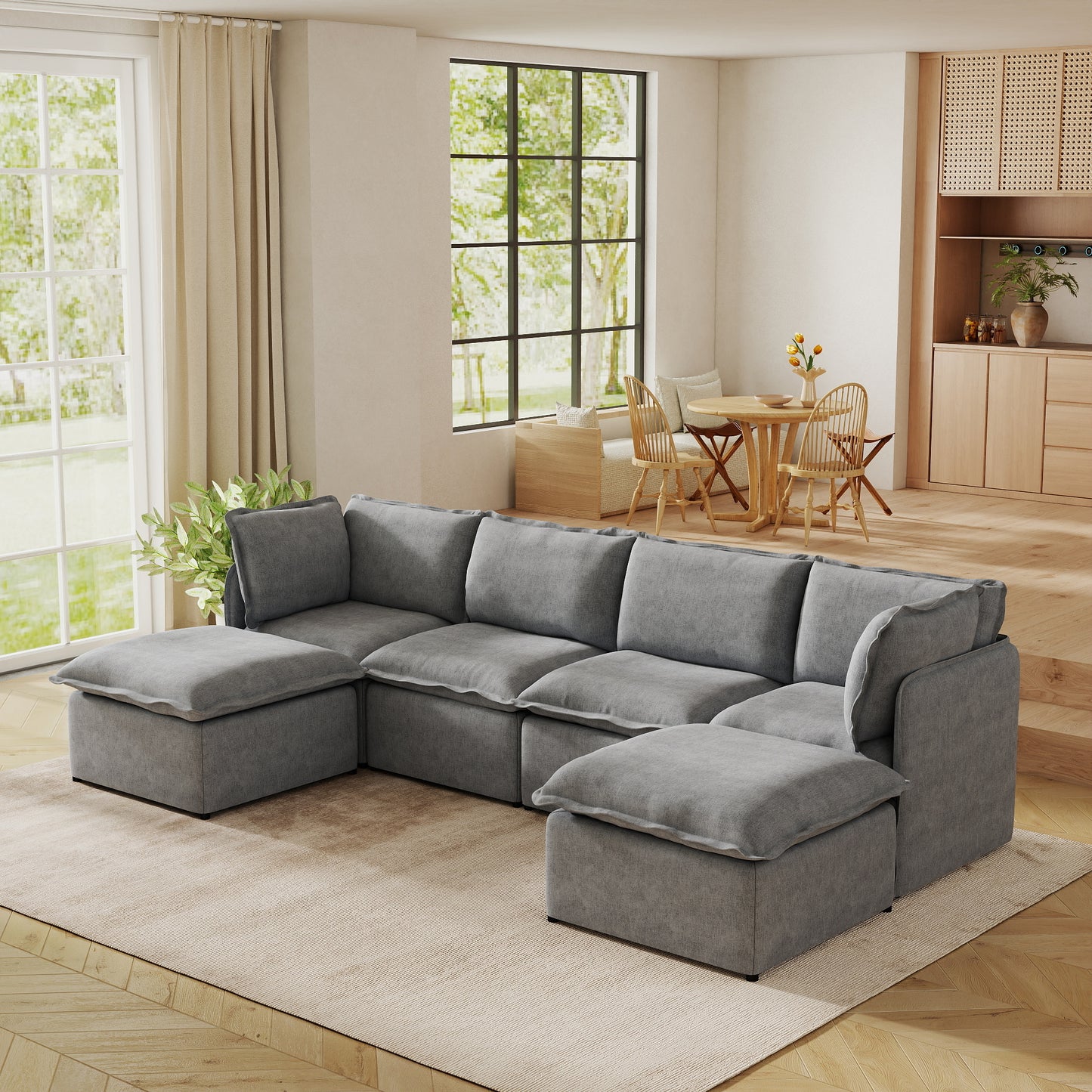 Luna Slim Arm Sofa Set