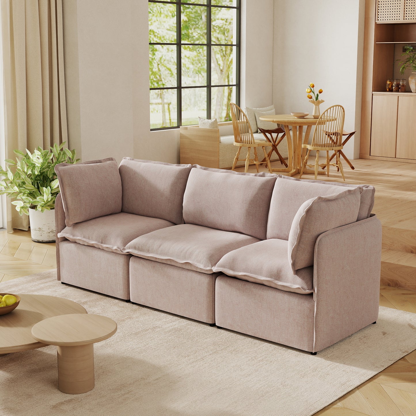 Luna Slim Arm Sofa Set