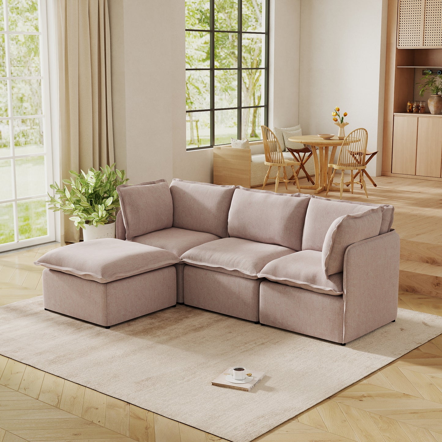 Luna Slim Arm Sofa Set