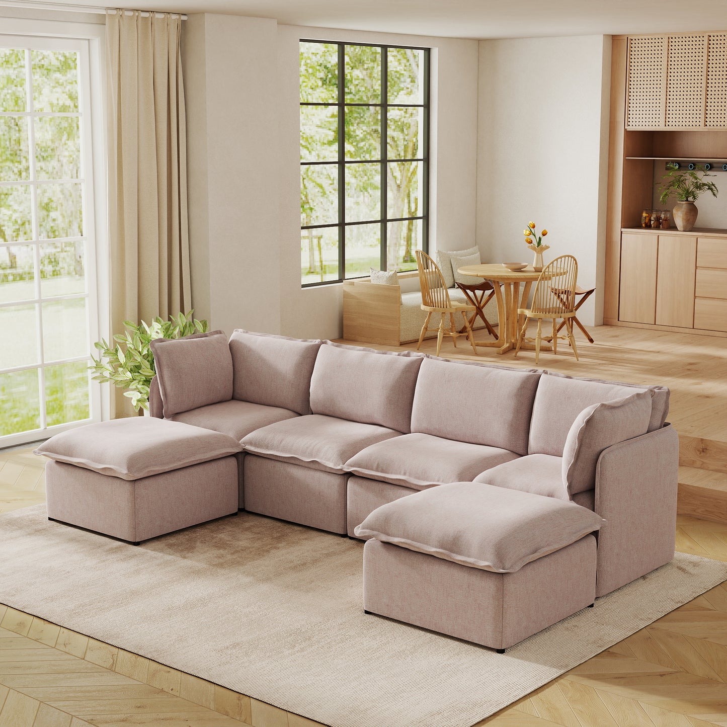 Luna Slim Arm Sofa Set