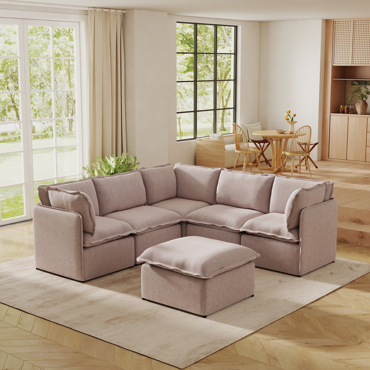 Luna Slim Arm Sofa Set