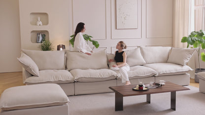 Annabel Modular Classic Cloud Sectional - 6 Piece U Shape