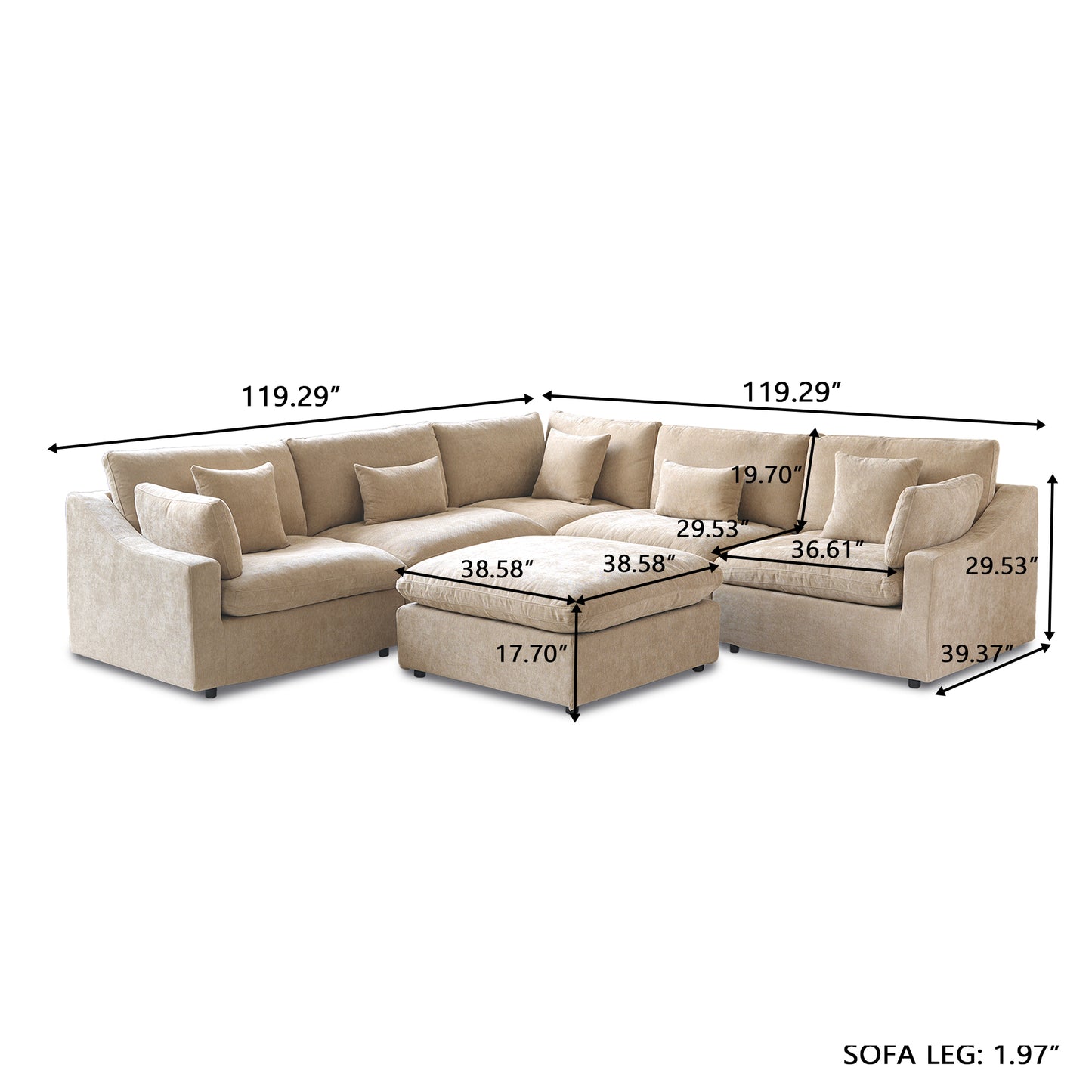 Aden Slope Arm Sofa