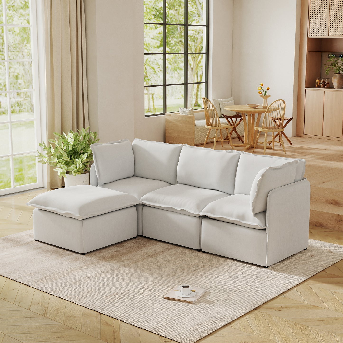 Luna Slim Arm Sofa Set