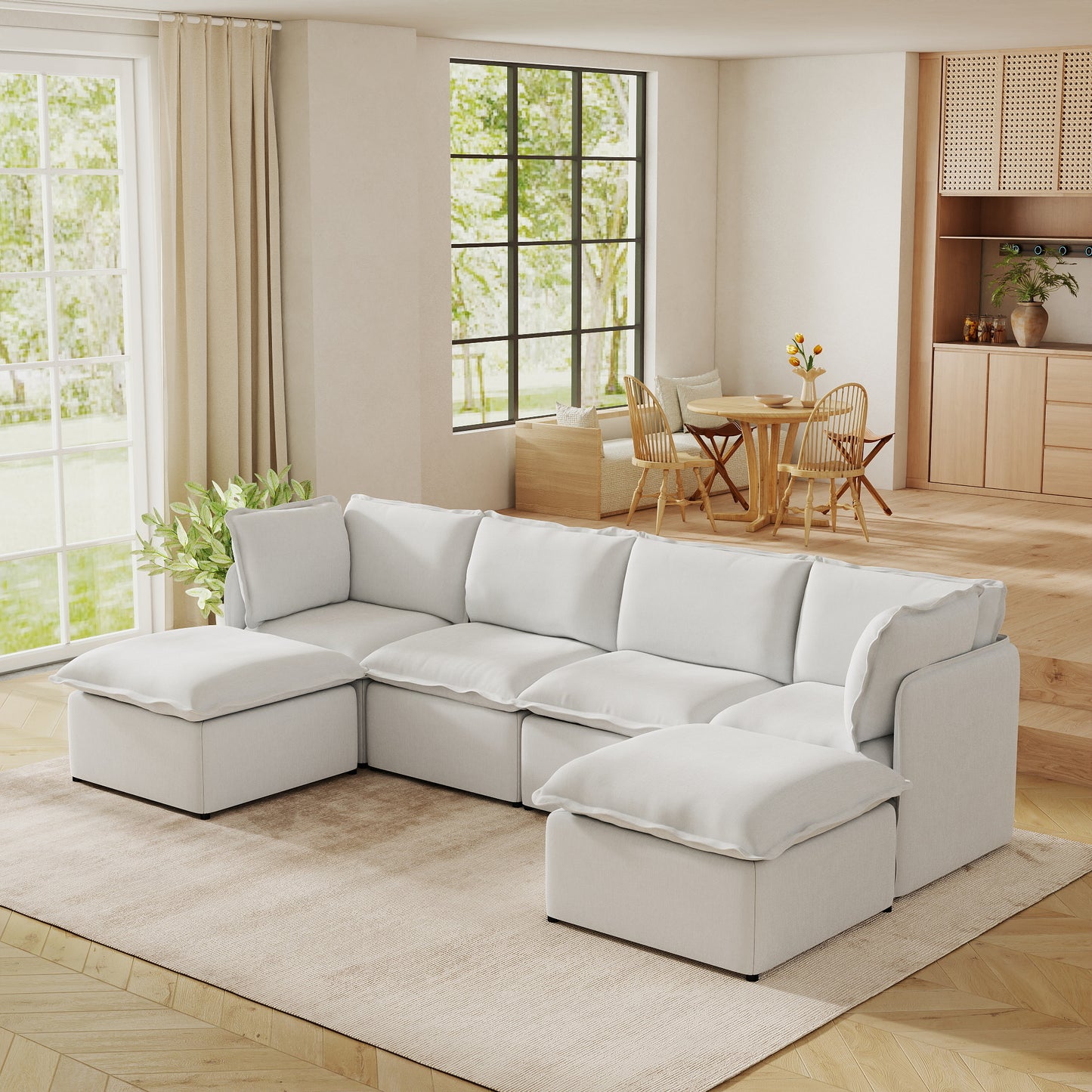 Luna Slim Arm Sofa Set