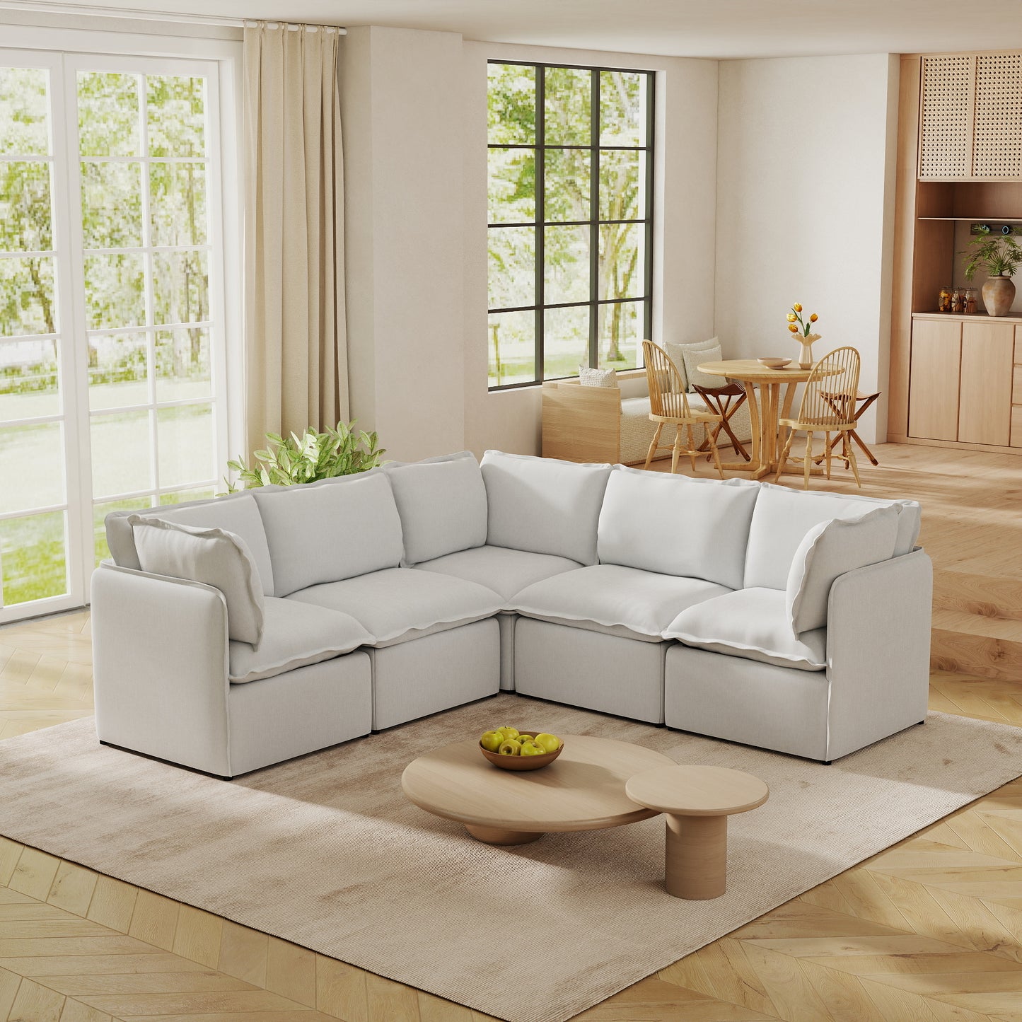 Luna Slim Arm Sofa Set