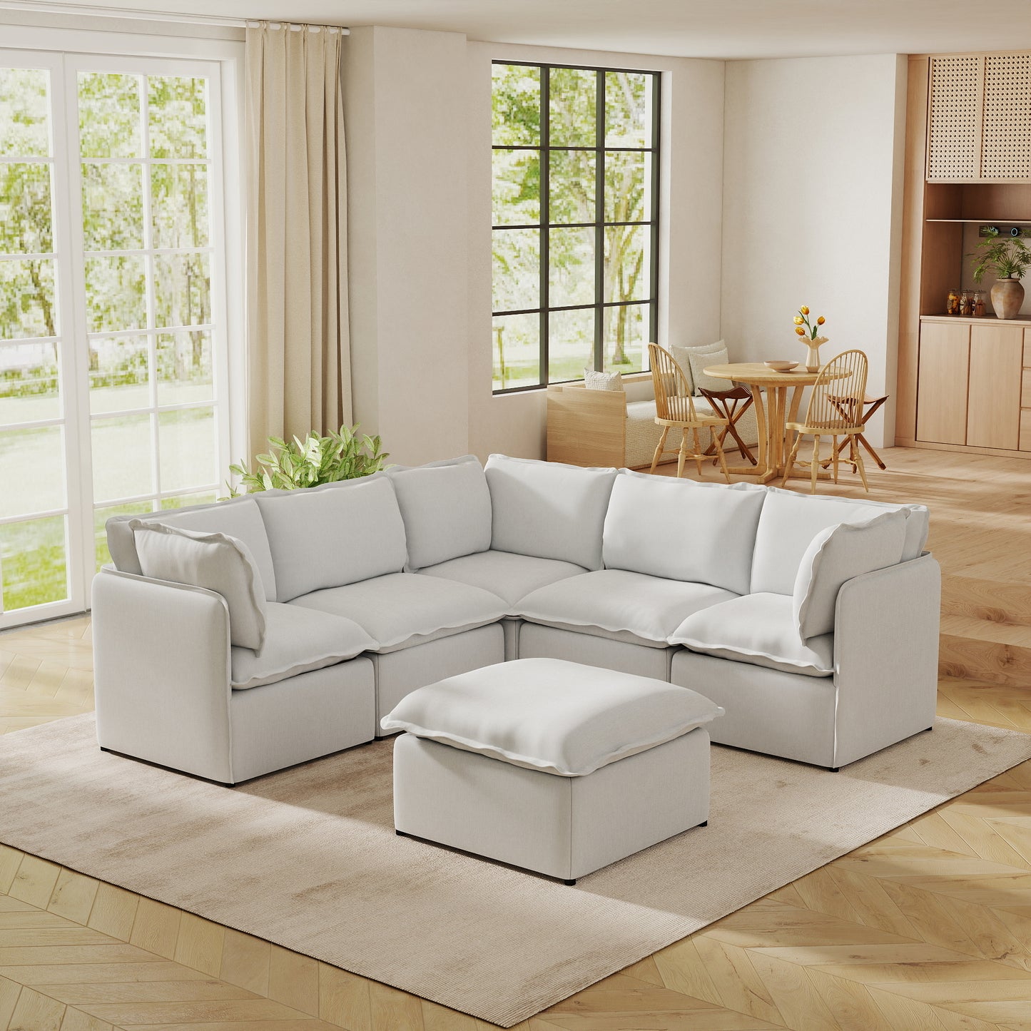 Luna Slim Arm Sofa Set